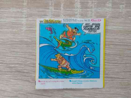 Вкладыши Kent The Flintstones №22 и №23 (1994), оригинал Киев