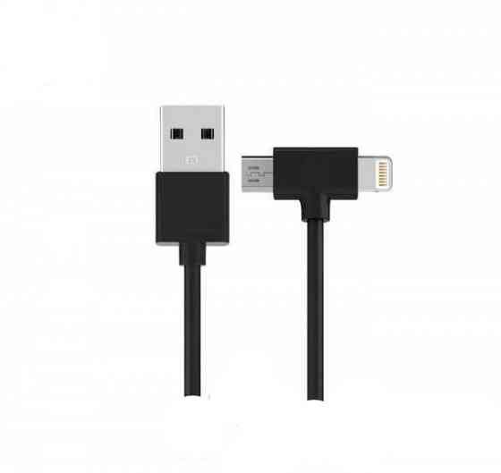 Кабель Combo 2-in-1 Axe Lightning/microUSB 1м black WK 304701 Киев
