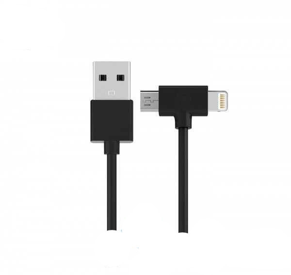 Кабель Combo 2-in-1 Axe Lightning/microUSB 1м black WK 304701 Киев - изображение 1