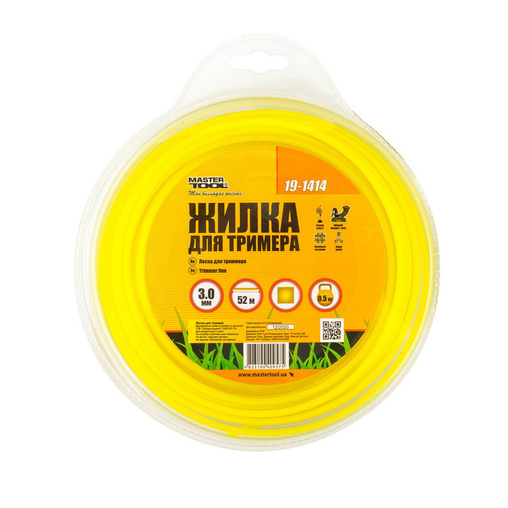 Леска для триммера MASTERTOOL КВАДРАТ 3,00 мм 52 м блистер 19-1414 Харків - зображення 2