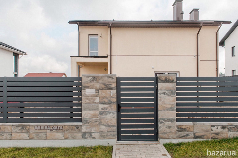 Паркан з блоків в стилі Лофт, паркан Ранчо і паркан Жалюзі від виробника Наша Хата ворота та паркани Херсон - изображение 8