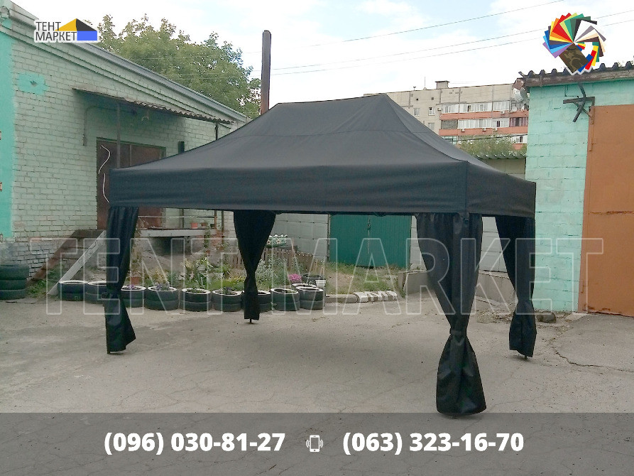 Шатер розсувний 4,5х3 Heavy Line Quality Чорний. Шатри розсувні намети палатки виготовлення тенти Запорожье - изображение 7
