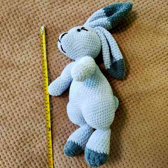 Зайчик лавандовий дитяча м'яка в'язана іграшка сувенір подарунок hand made ручна робота Нововолинськ