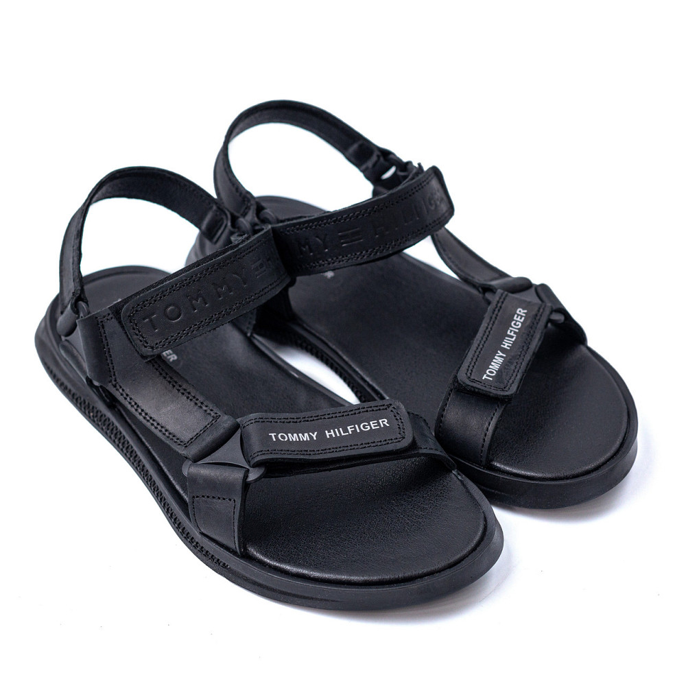 Мужские кожаные сандалии Tommy Hilfiger Black Киев - изображение 2