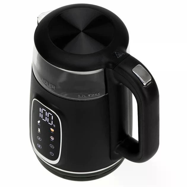 Электрочайник Adler AD 1305 black silver 1.7 л черный с серебристым Київ - зображення 7