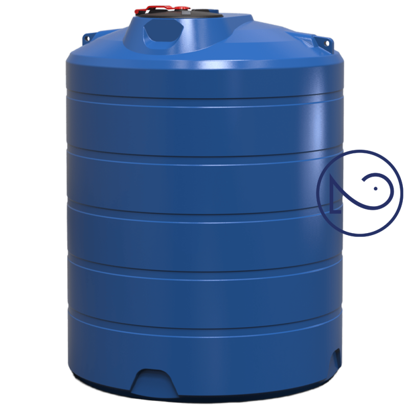 Емкость 3000 л две горловины вертикальный синий Київ - зображення 1