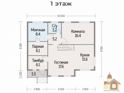 Проект дерев'яного будинку з терасою на продаж від Закарпат Зруб-Буд — якість і комфорт Одеса - зображення 4