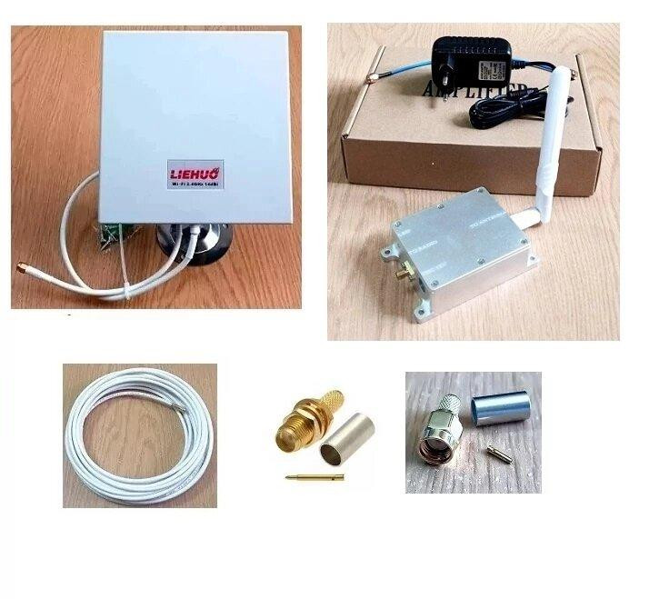 Усилитель сигнала 2,4 ГГц 5 Вт (37 дБм) EDUP EP-AB027 с антенной панельной 14 дБ Дніпро - зображення 1