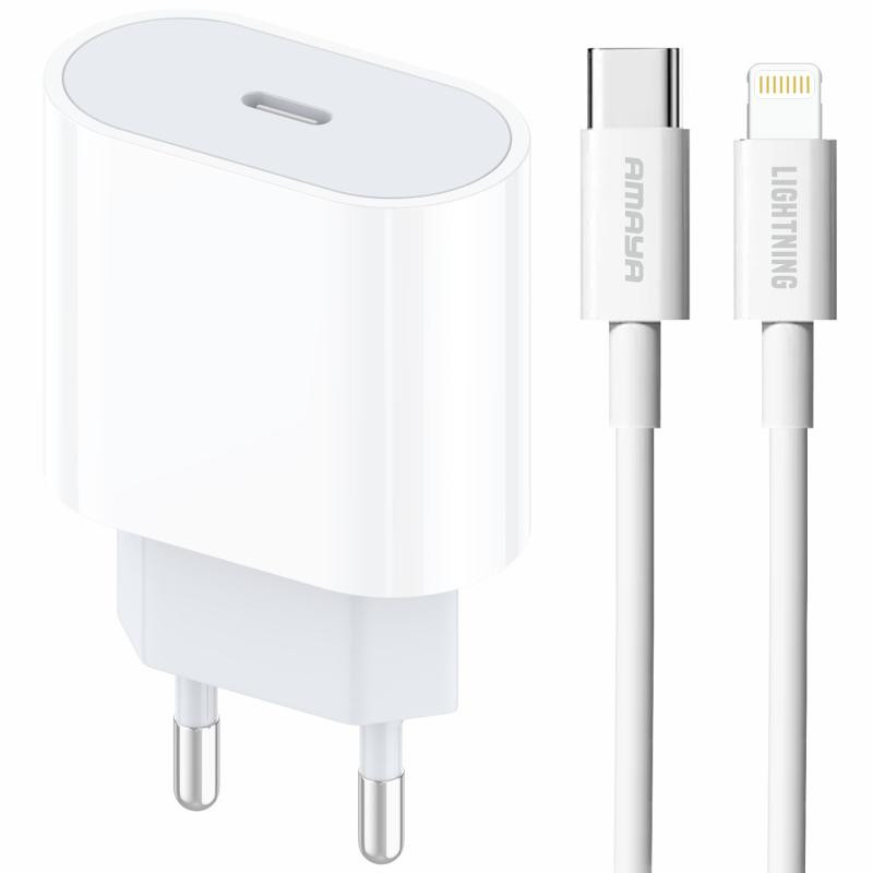СЗУ Amaya E68S PD20W (1USB-C) + кабель Type-C to Lightning Херсон - изображение 1