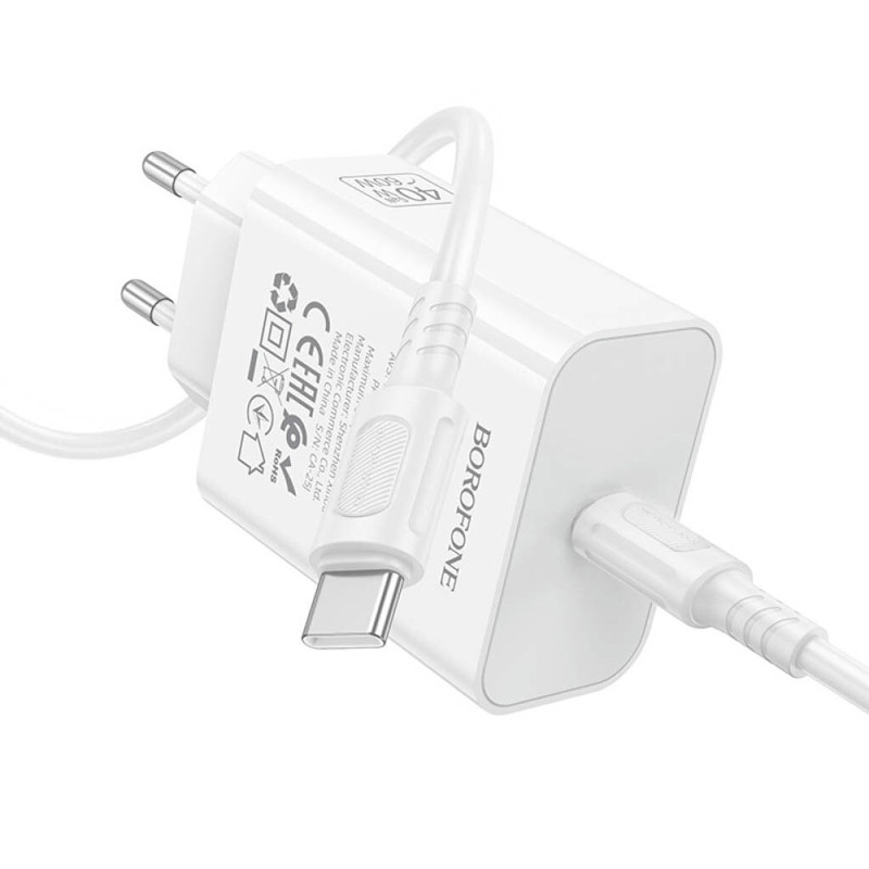 СЗУ Borofone BA109A Star PD40W (1USB-C) + кабель Type-C to Type-C Херсон - зображення 4