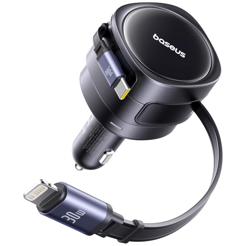 АЗУ Baseus Enjoyment Max PD60W with retractable cables (1USB-C/1L) (C00035507121) Херсон - зображення 3