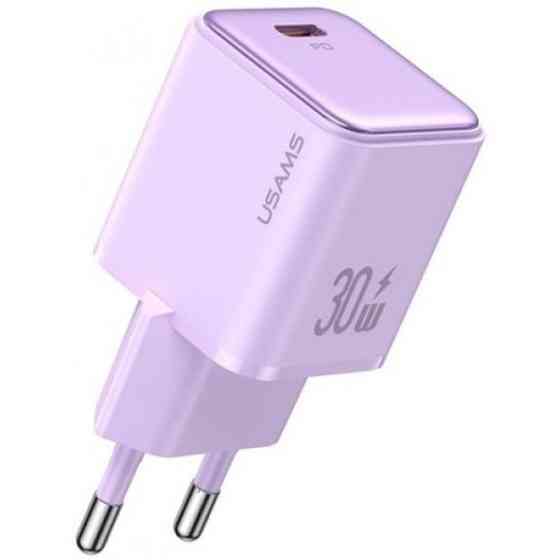 Мережевий зарядний пристрій Usams US-CC186 single USB-C PD3.0 30W 3A Purple (Код товару:36808) Харьков