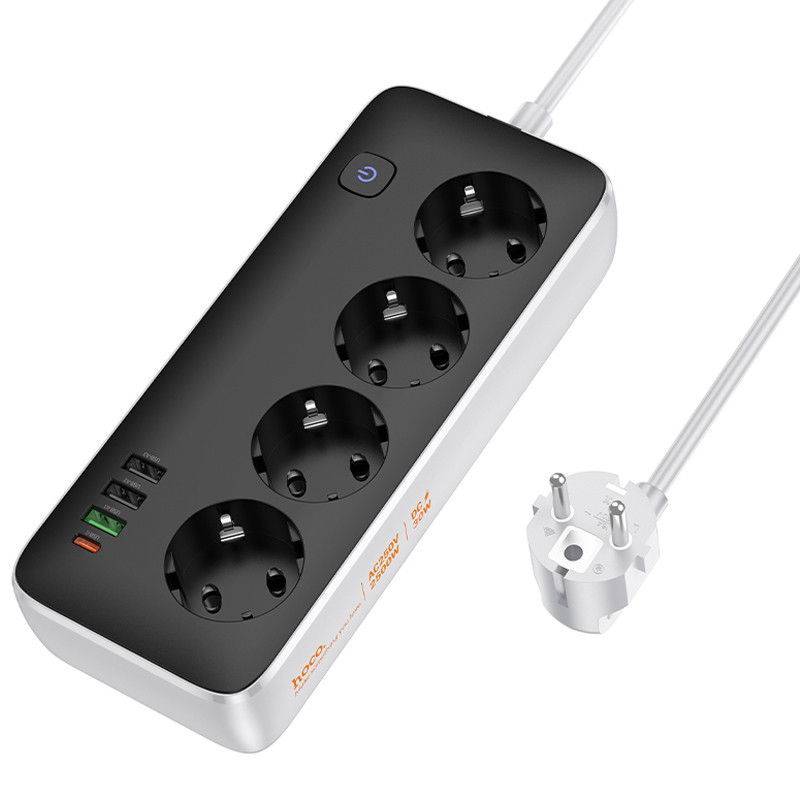 Удлинитель Hoco AC22 Sunlight (PD30W/1C/3A/4xSocket) (1.5m) Херсон - зображення 3