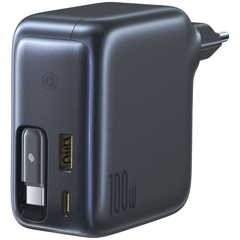 СЗУ Baseus EnerCore CJ11 PD100W+QC3.0 with retractable cable (1USB-A/2C) (E0120M) Херсон - зображення 3