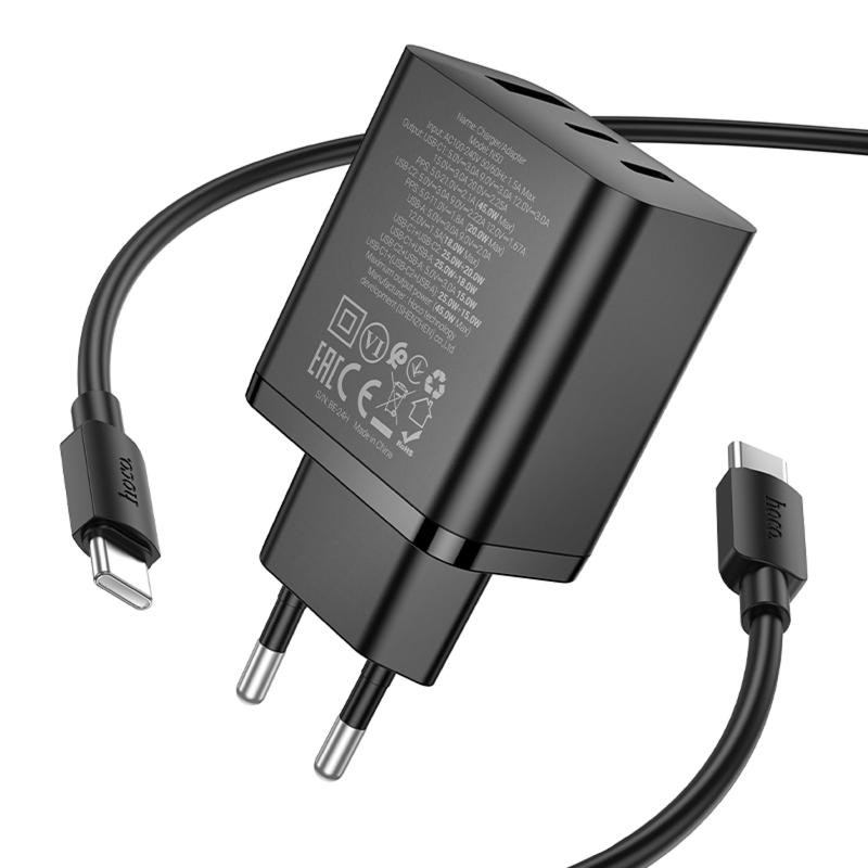 СЗУ Hoco N50 Scenery PD45W (1USB-A/2C) + кабель Type-C to Type-C Херсон - зображення 2
