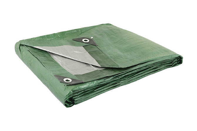 Тент MASTERTOOL GREEN/SILVER 3х4 м двухсторонний 130 г/м² 89-1304 Харків - зображення 2