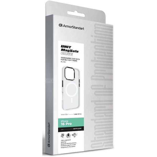 Чохол ArmorStandart Unit MagSafe для iPhone 16 Pro Matte Прозорий (ARM78712) (Код товару:39130) Харків - зображення 2