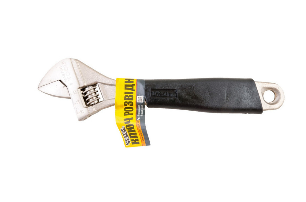 Ключ разводной MASTERTOOL 250 мм 0-30 мм C45/Ni рукоятка с TPR накладкой 76-0123 Харьков - изображение 2