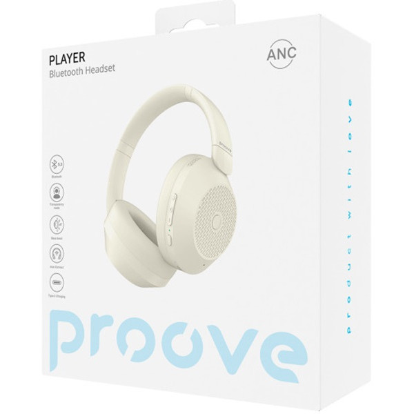 Bluetooth-гарнітура Proove Player with ANC Beige (HPPY00010007) (Код товару:39767) Харків - зображення 3
