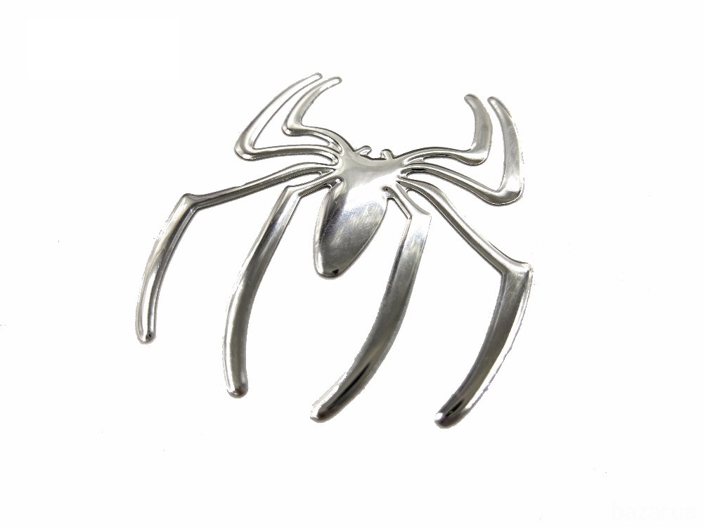 Наклейка на авто ,мото Паук выпуклая Серебро Борисполь - изображение 5