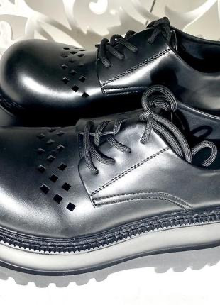 Сапоги - туфли, весна - лето, кожаные, с перфорацией, 25,5 см. Київ - зображення 6