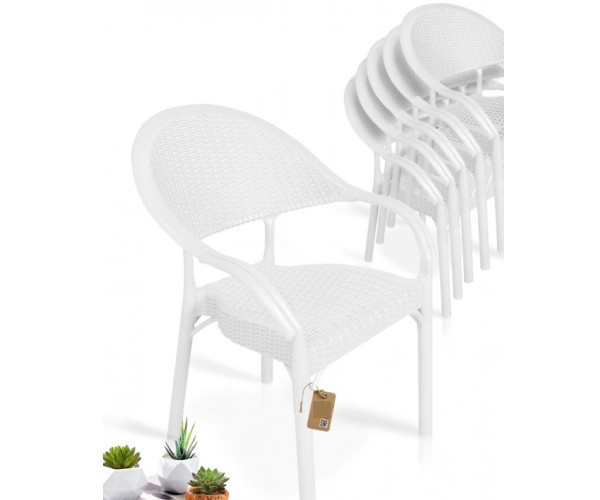 Стілець Софія пластиковий ротанг білий Днепр - изображение 3