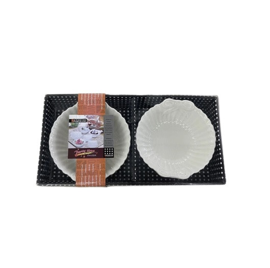 Набір салатників Stenson Fishes R-90546 32х17х5.5 см 2 предмети білий Киев - изображение 1