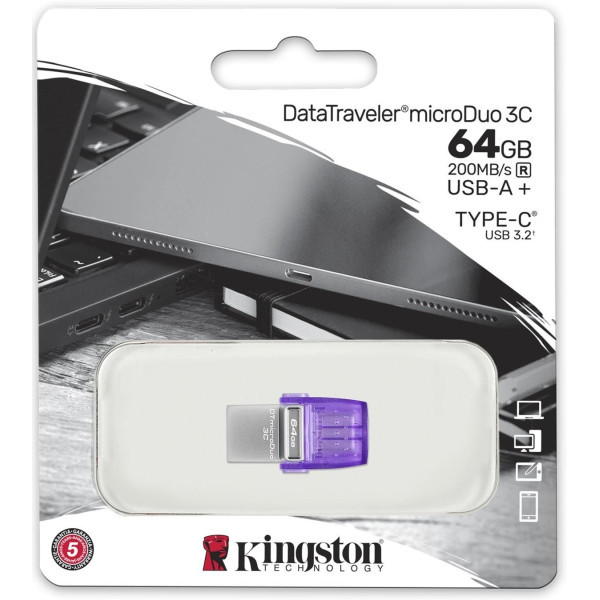 Флеш пам`ять Kingston DataTraveler microDuo 3C 64GB Type-C  (DTDUO3CG3/64GB) Харків - зображення 3
