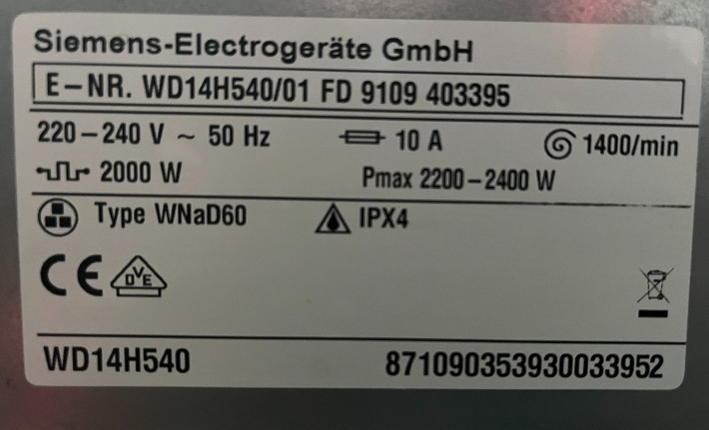 Пральна стиральная машина з сушкою 2в1 Siemens IQ700 WD14H540 Бережани - зображення 5