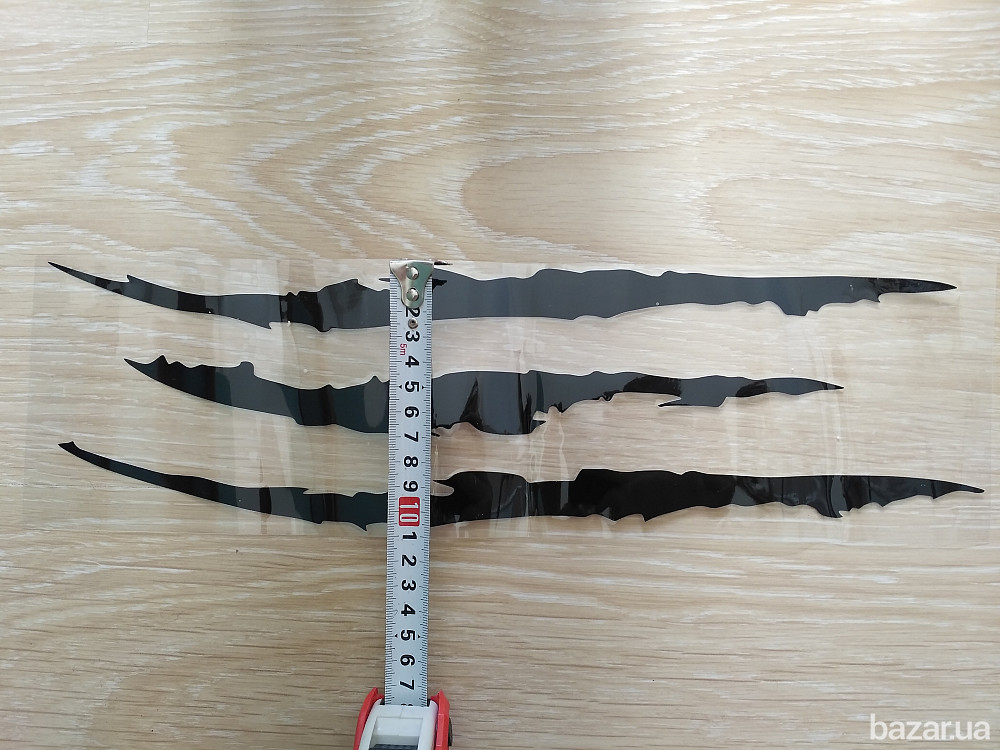 Наклейка на авто в виде Царапины Когтем Черная Бориспіль - зображення 5