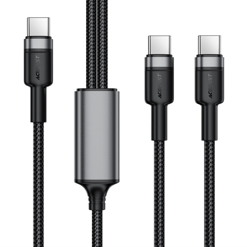 Дата кабель Acefast C22-02 2in1 Type-C to Type-C/Type-C 100W (1.2m) Херсон - зображення 1