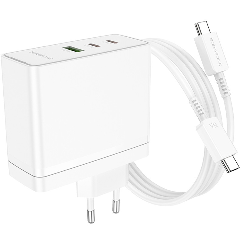 СЗУ Borofone BN11 Imperial PD100W+QC3.0 (1USB-A/2C) + кабель Type-C to Type-C Херсон - зображення 6