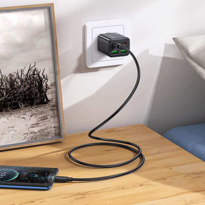СЗУ Hoco N56 Fundador PD30W four-port (2USB-A/2C) + кабель Type-C to Type-C Херсон - зображення 5
