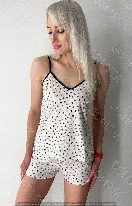 Женская пижама (майка+шорты) с леопардовым принтом "Leo" (16177) (арт. 1762) Кривий Ріг - зображення 1