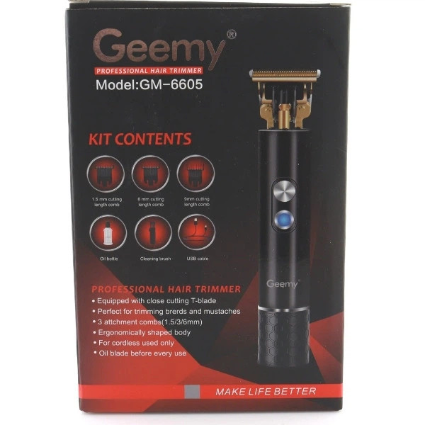 Машинка для стрижки аккумуляторная Geemy GM-6605 3 Вт черная Киев - изображение 7