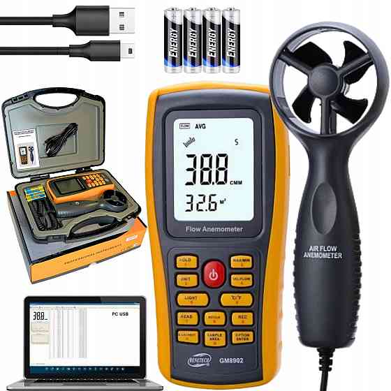 Анемометр-термометр USB 0,3-45м/с, 0-45°C BENETECH GM8902 Харьков