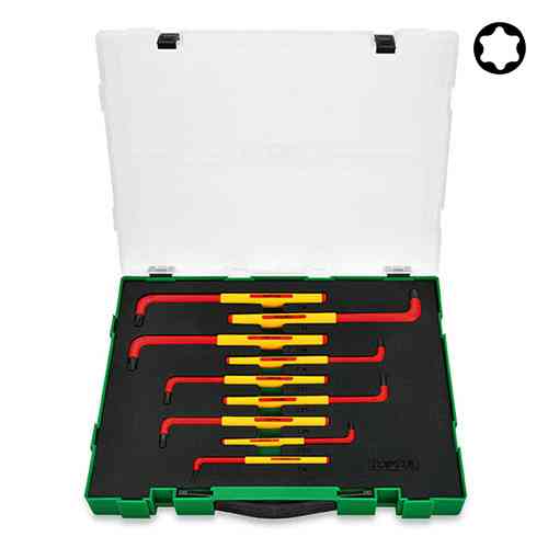 Набор ключей TORX диэлектрических VDE 9 ед. T10-T50 TOPTUL GZC0911 Харьков