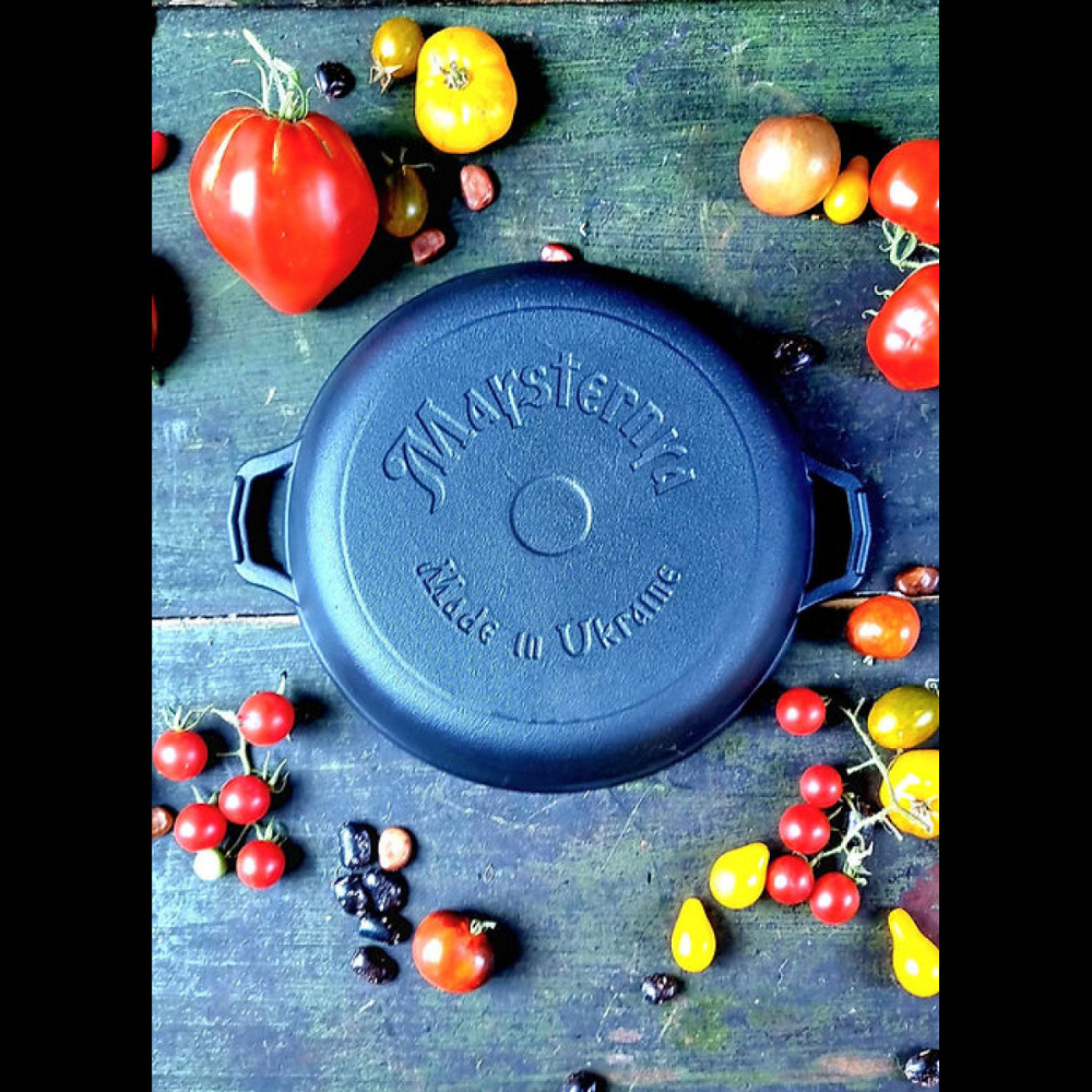 Сковорода чугунная Maysternya с крышкой 28*6см Т104С3 Одесса - изображение 11