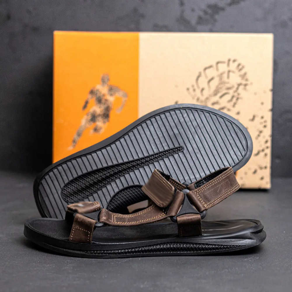 Мужские кожаные сандалии  Brown Киев - изображение 8