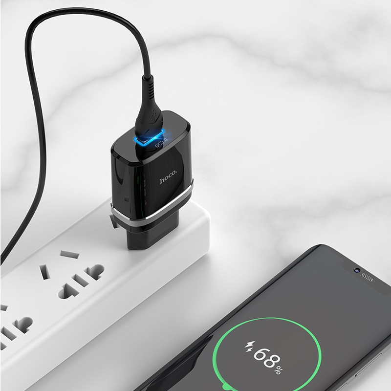СЗУ Hoco C12Q Smart QC3.0 3A (1USB-A) + кабель USB to Type-C Херсон - зображення 4