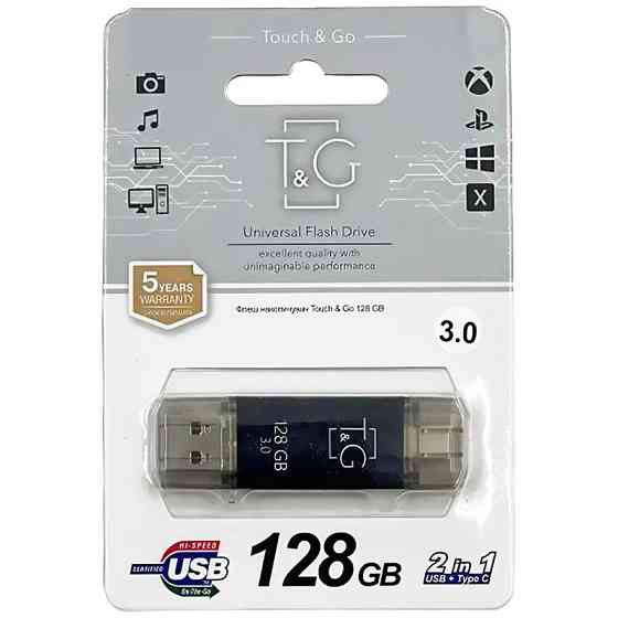 Флеш-накопитель T&G 009 Star Series 2in1 USB 3.0 (USB-A/C) — 128GB Херсон