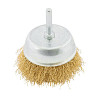 Щетка торцевая MASTERTOOL из латунированной рифленой проволоки Ø 75 мм со стержнем ¼" 19-7407 Харьков