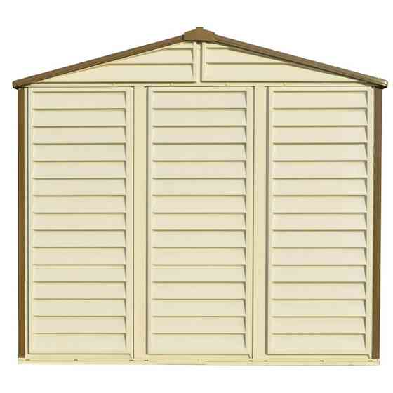 Сарай пластиковый StoreAll 245x168x220 см слоновая кость, коричневая крыша Киев