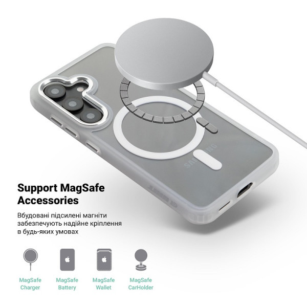 Чохол ArmorStandart Unit MagCase для Samsung S26 5G Matte Clear Silver (ARM88802) Харків - зображення 3