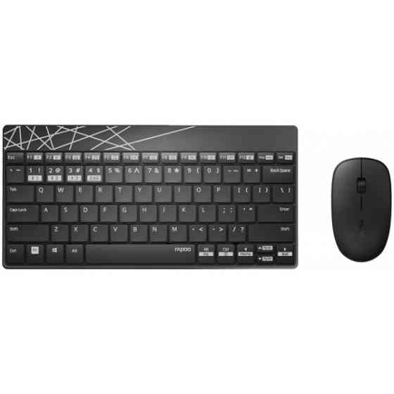 Комплект (клавіатура, мишка) Rapoo 8000M Wireless Black Харків