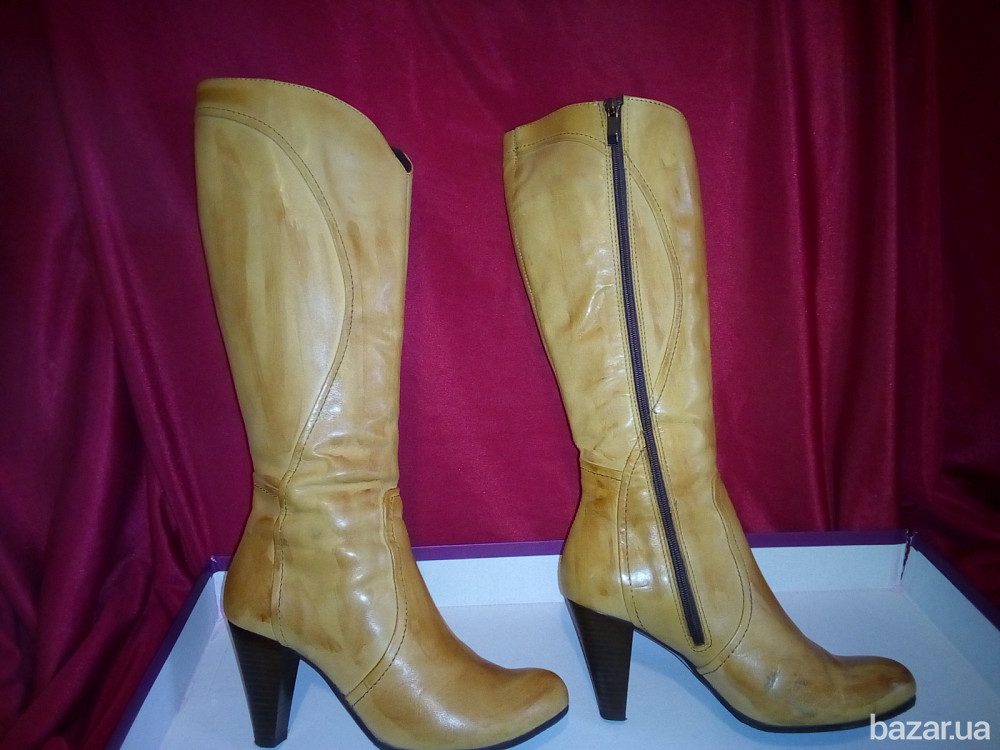 Сапоги женские кожаные 38 размер высота 46 см Киев - изображение 2