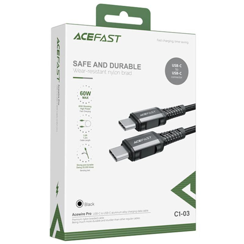 Дата кабель Acefast C1-03 Type-C to Type-C 60W (1.2m) Херсон - зображення 3