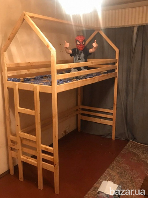 двухъярусная кровать- домик из натурального дерева Київ - зображення 1