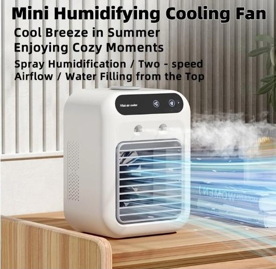 Портативний USB охолоджувач повітря 3-в-1 з розпиленням та резервуаром для води, акумулятор 3000 мАг Київ - зображення 3