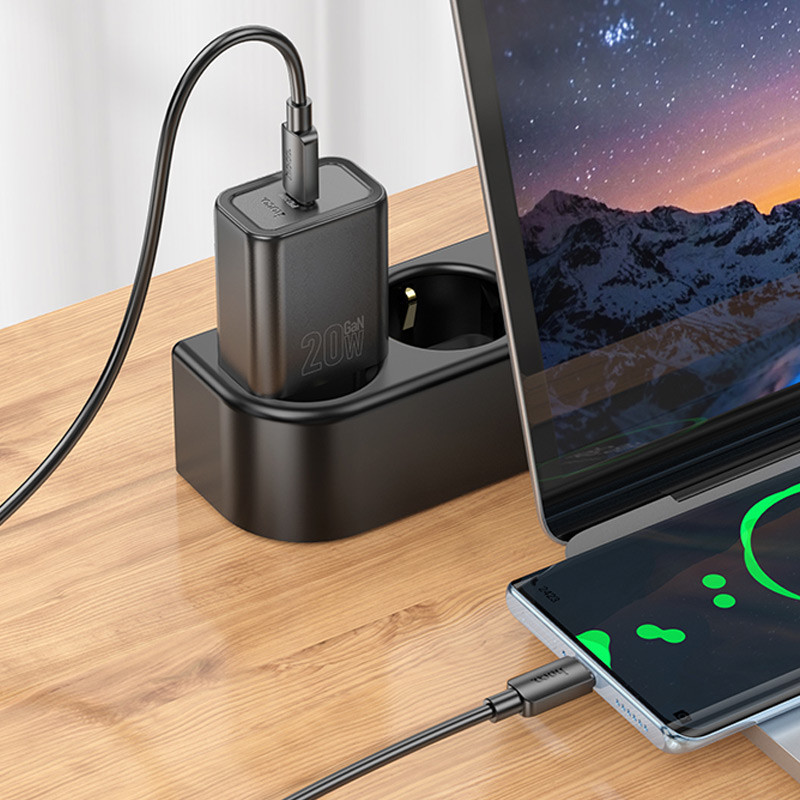 СЗУ Hoco N60 Gentle PD20W (1USB-C) + кабель Type-C to Type-C Херсон - изображение 5